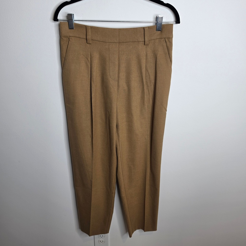 LOFT NWT Tapered Dress Pants Womens Size S Brown Pleated Elastic Waist 33660332